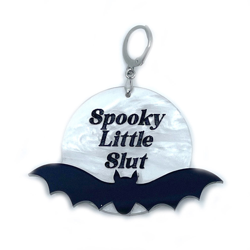 Personalized Full Moon Bat BDSM Collar Tag Collar Tag Restrained Grace   