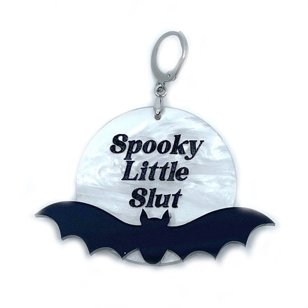 Custom Engraved Full Moon Bat Collar Tag
