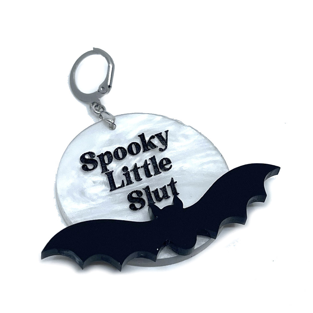 Personalized Full Moon Bat BDSM Collar Tag Collar Tag Restrained Grace   