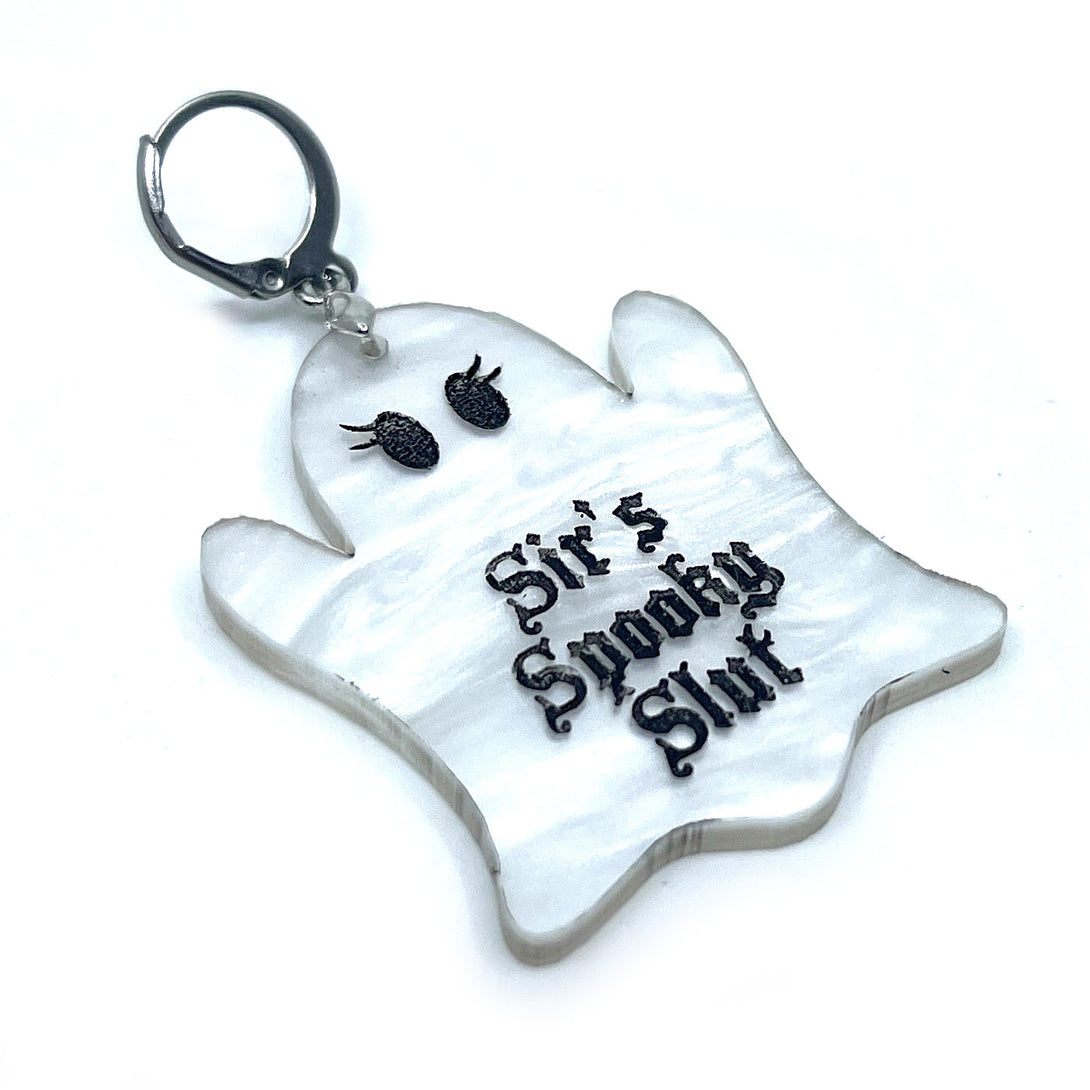 Personalized Cute Ghost BDSM Collar Tag Collar Tag Restrained Grace   