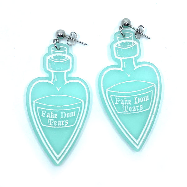 Fake Dom Tears Potion Bottle Earrings Earrings Restrained Grace   