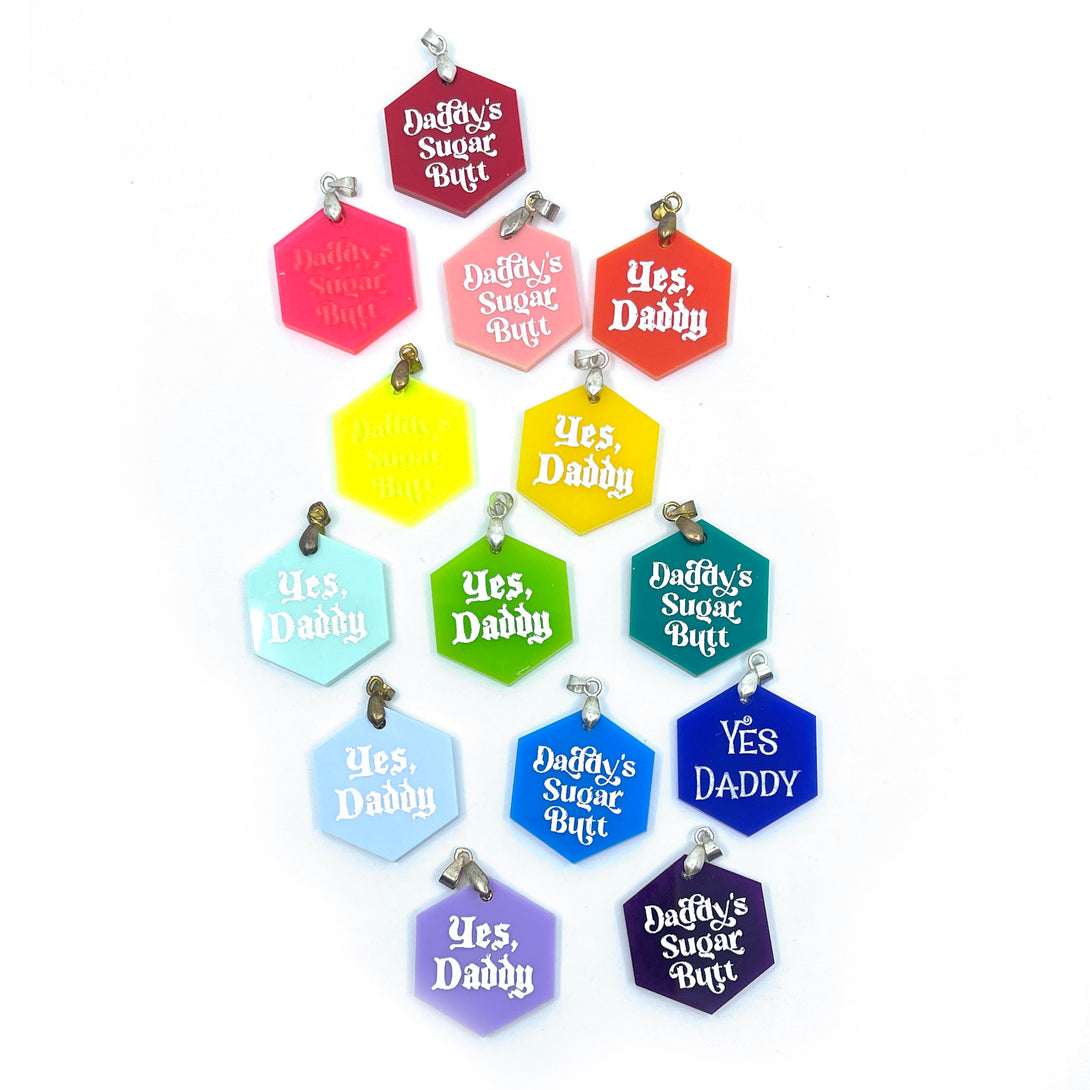 Design Your Own Acrylic Collar Tag - Hexagon Collar Tag Restrained Grace   