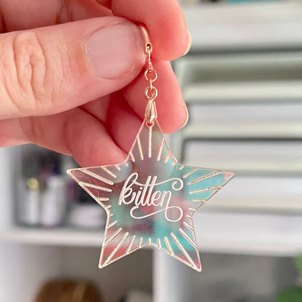 Custom Engraved Celestial Collar Tag