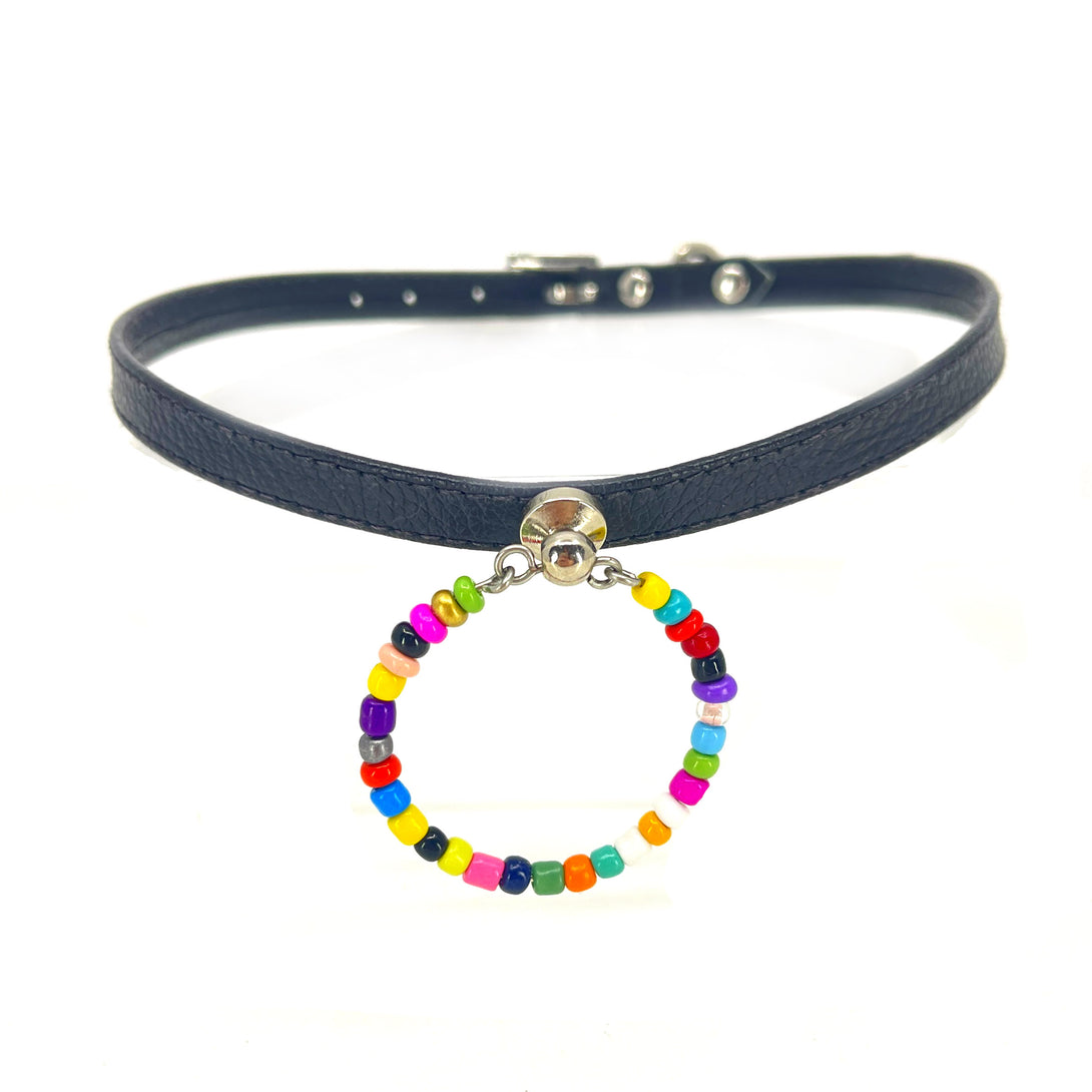 Design Your Own Beaded Ring of O Leather Mini Collar Collar Restrained Grace   
