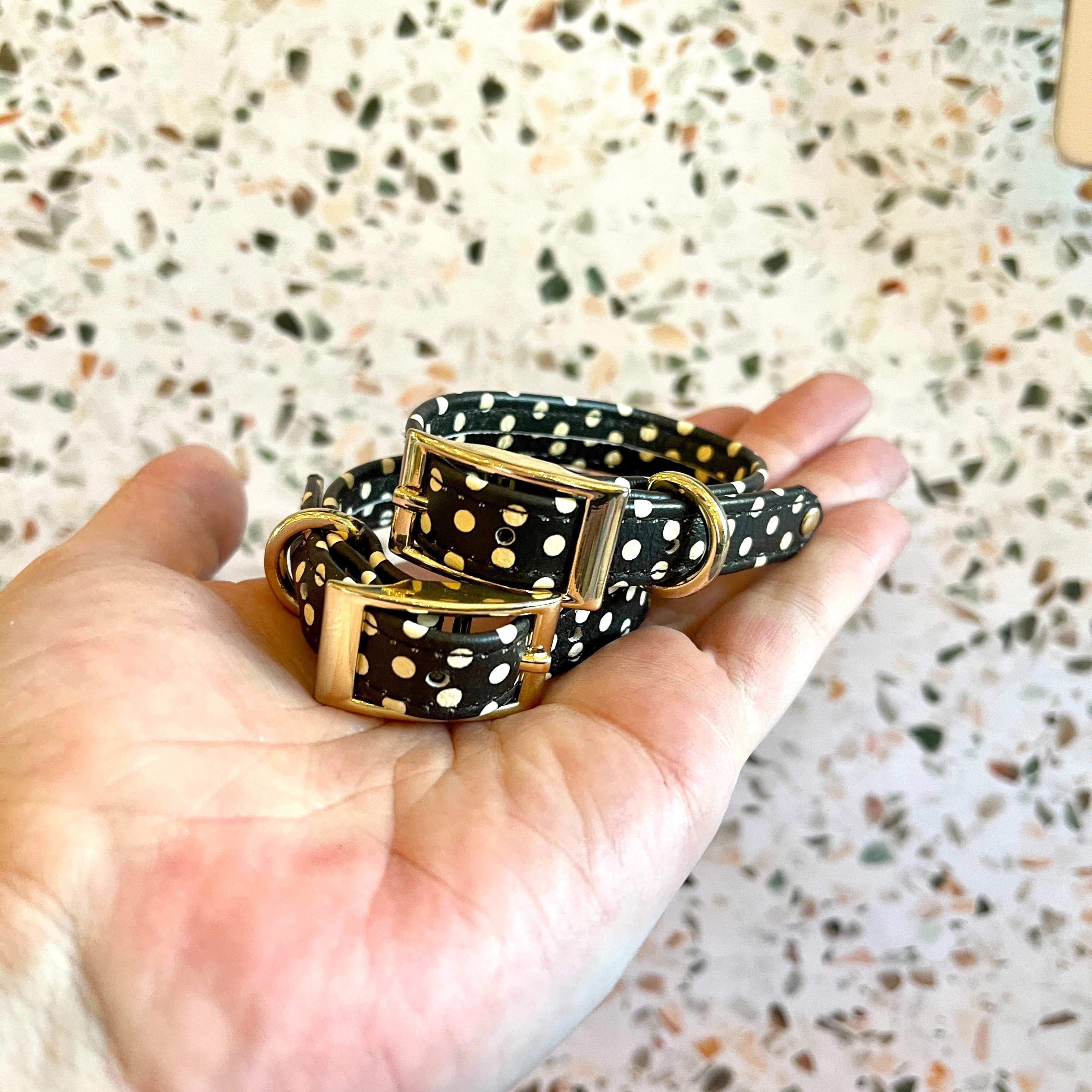 Sample Sale - Petite Cuffs - Polka Dot & Gold - 6"-8" Cuffs Restrained Grace