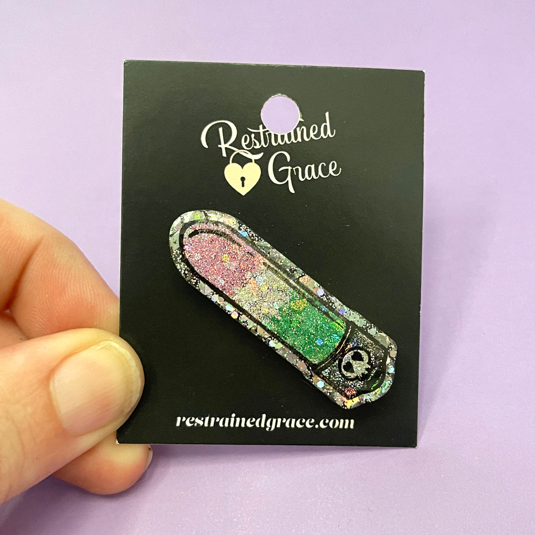 Sample Sale - Genderqueer Vibrator Lapel Pin Sample Sale Restrained Grace   