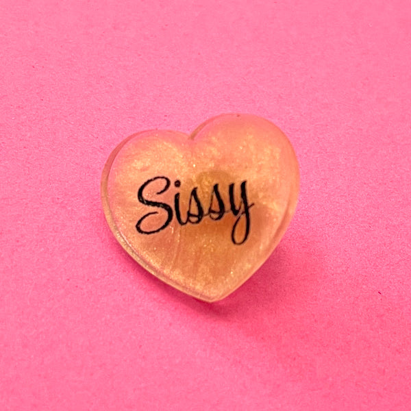 Sample Sale - Sissy Pink Shimmer Lapel Pin Sample Sale Restrained Grace   