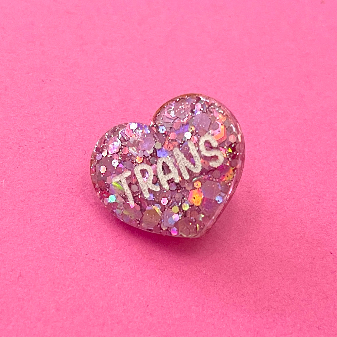 Sample Sale - Trans Glitter Lapel Pin Sample Sale Restrained Grace   