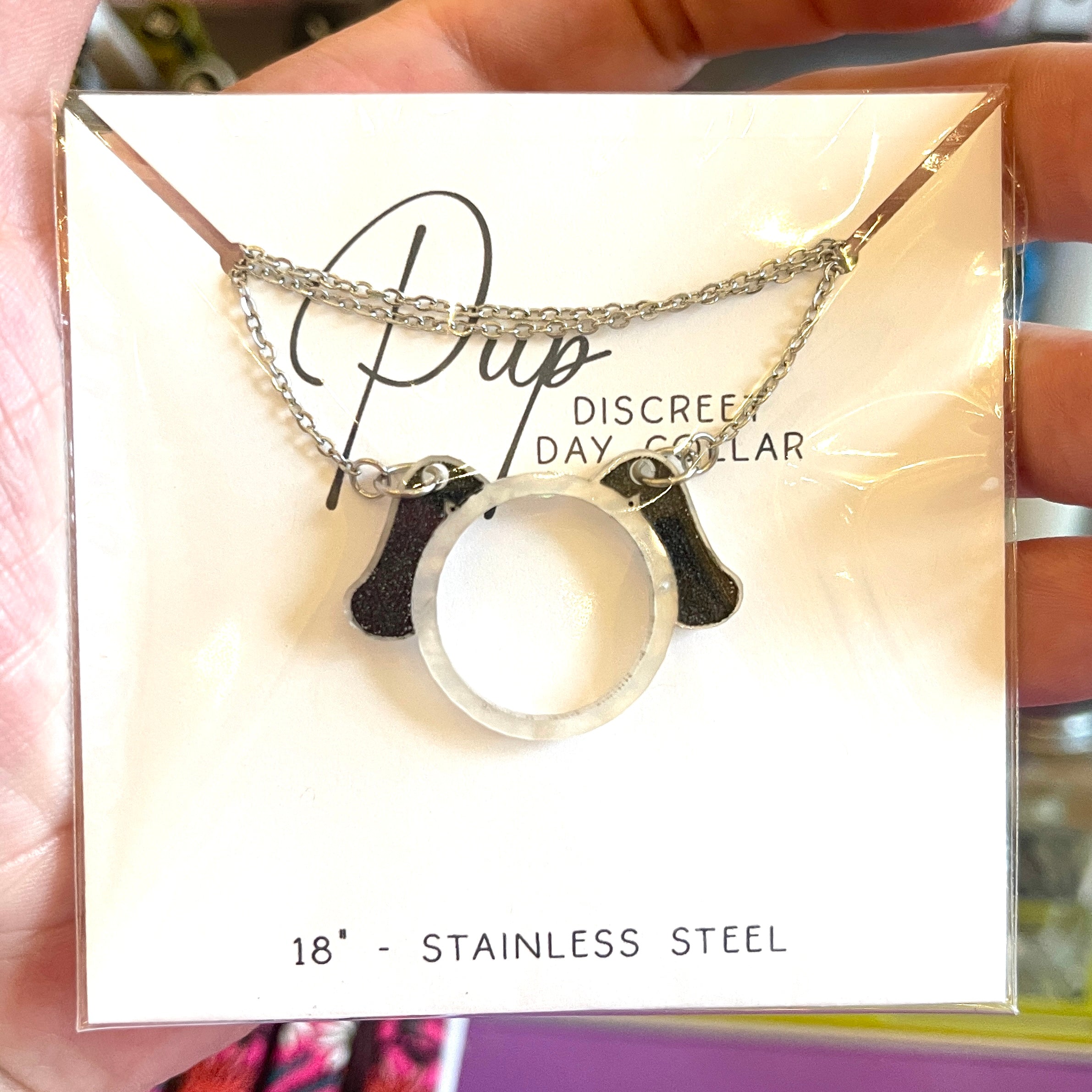 Sample Sale - Necklace - Black & White Pup Ring of O