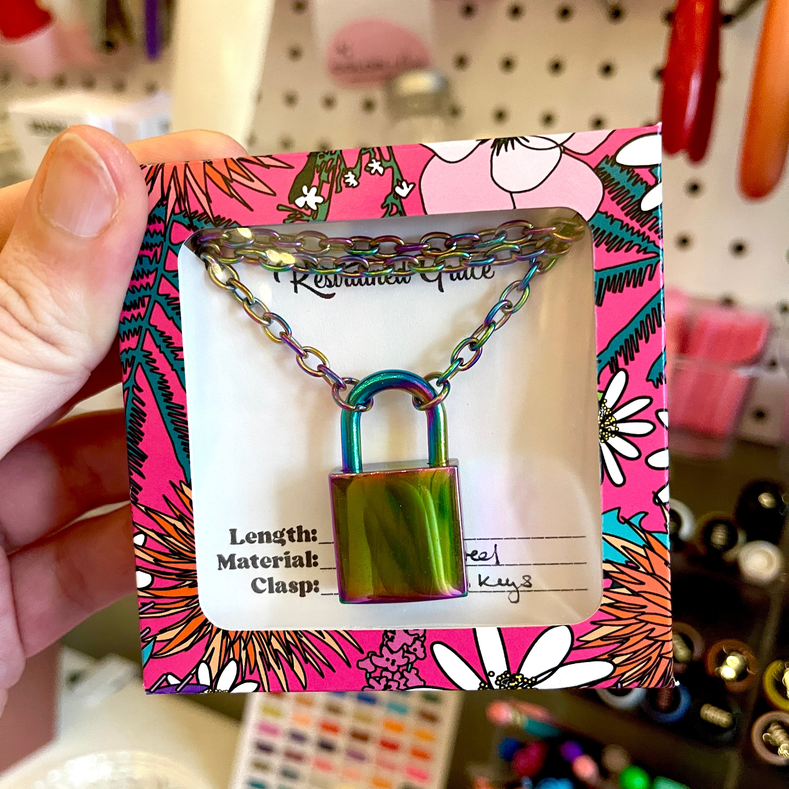 Sample Sale - Day Collar - Iridescent Rainbow Petite Chain Collar - 15.5" Day Collar Restrained Grace