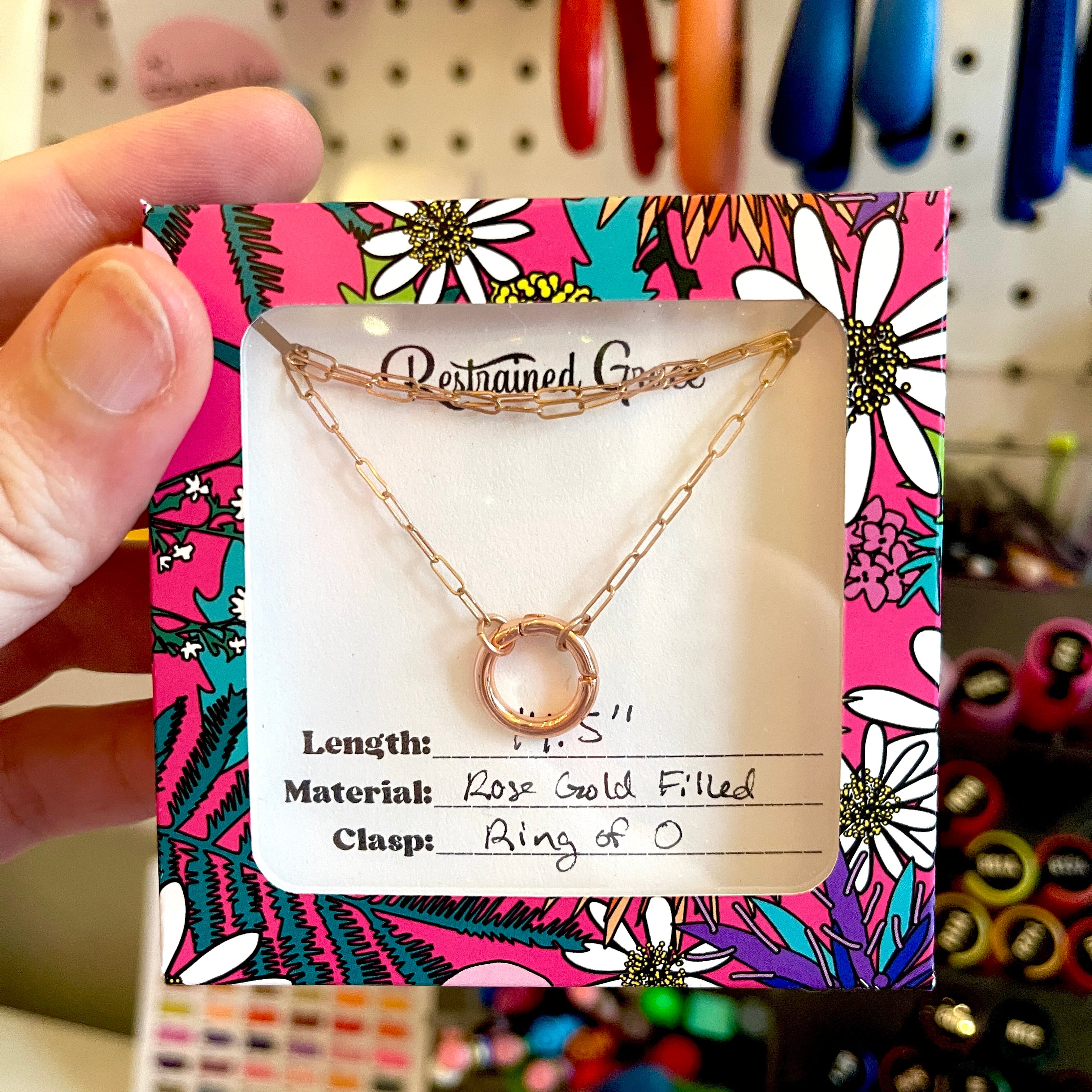 Sample Sale - Day Collar - Rose Gold Filled Paperclip Chain Ring of O - 14.5" Day Collar Restrained Grace