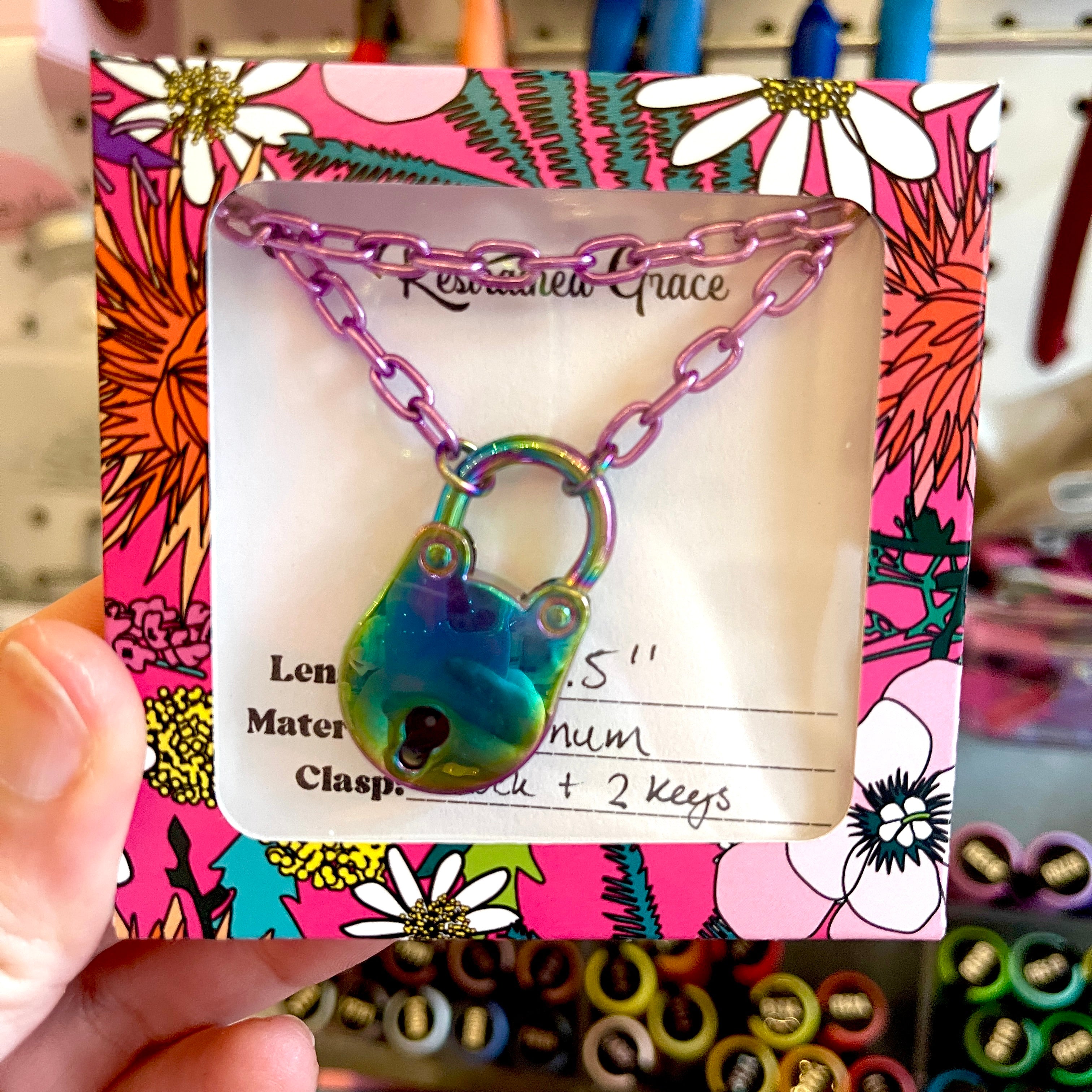 Sample Sale - Day Collar - Lavender & Iridescent Rainbow - 18.5" Day Collar Restrained Grace