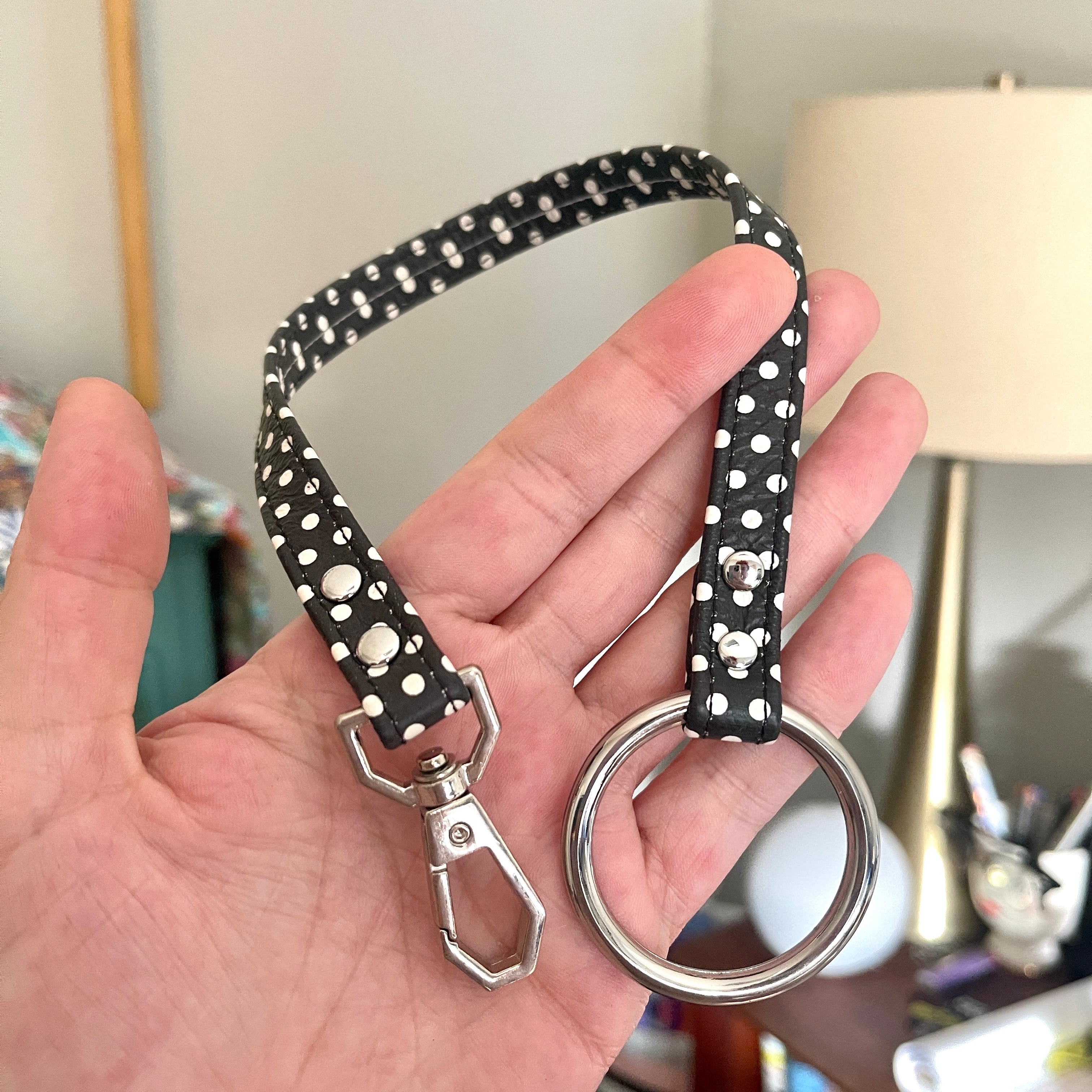 Sample Sale - Bondage Strap - Black & White Polka Dot