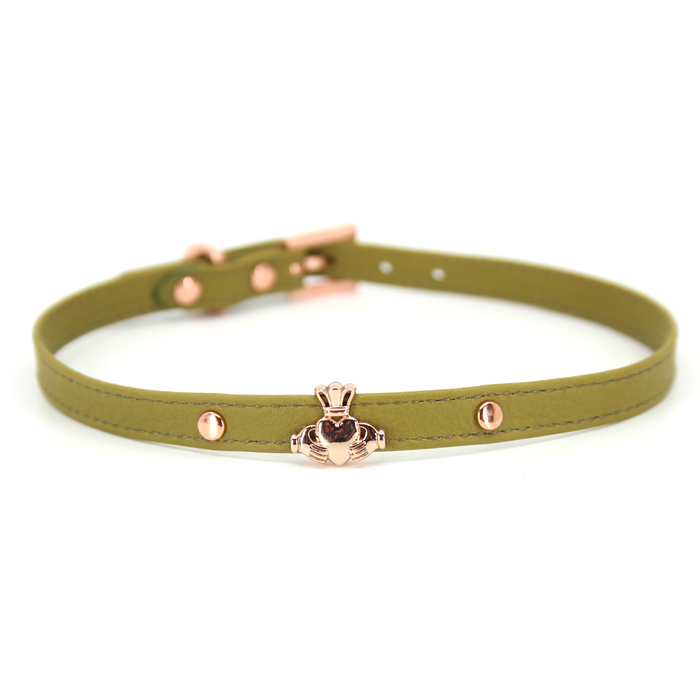 Design Your Own Claddagh Charm Mini BDSM Collar Collar Restrained Grace