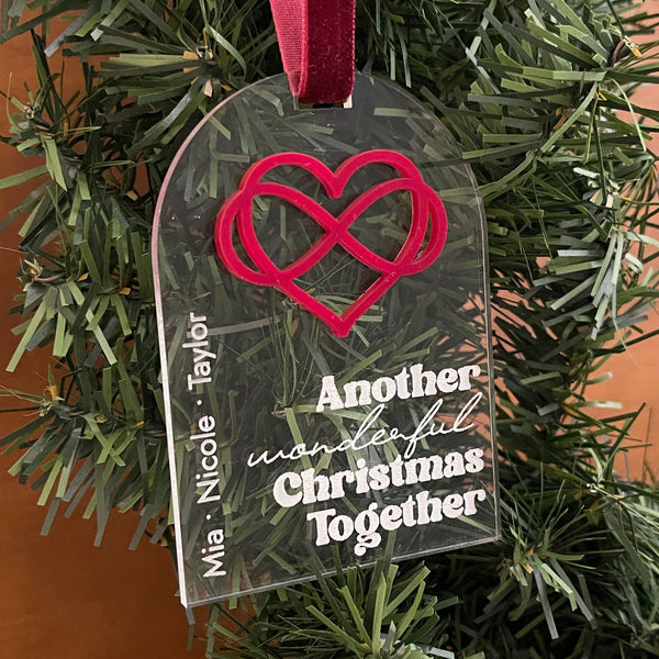 Personalized Christmas Together Subtle Polyamory Ornament Ornament Restrained Grace   