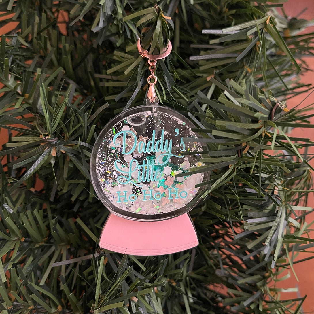 Personalized Snow Globe Shaker BDSM Collar Tag Collar Tag Restrained Grace   