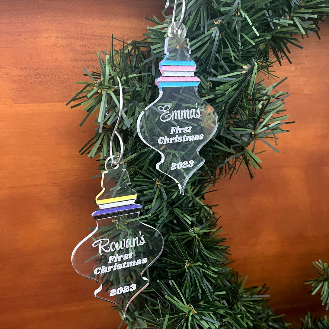 Personalized Transgender/Non-Binary First Christmas Ornament Ornament Restrained Grace   