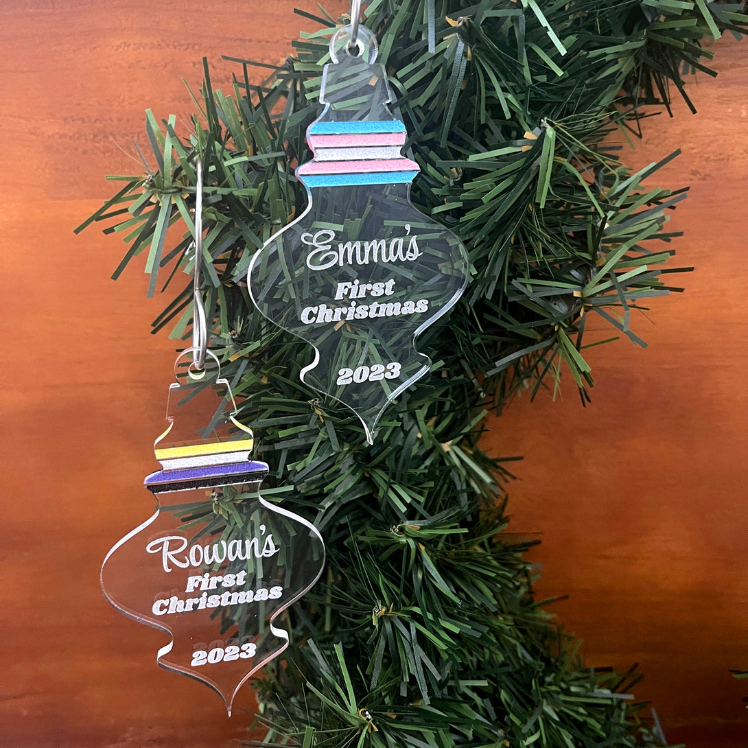Personalized Transgender/Non-Binary First Christmas Ornament Ornament Restrained Grace   