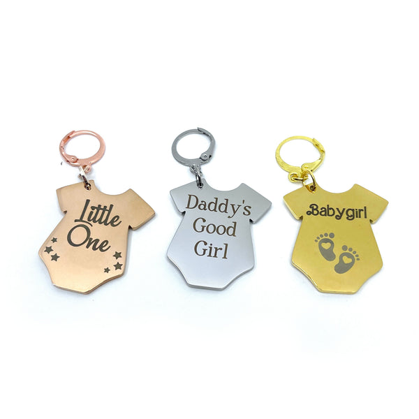 Engraved Steel BDSM Collar Tag - Onesie Collar Tag Restrained Grace   