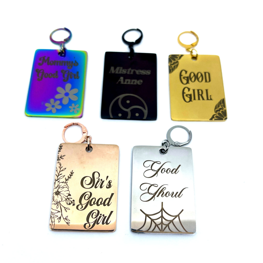 Design Your Own Steel Collar Tag - Rectangle Collar Tag Restrained Grace   