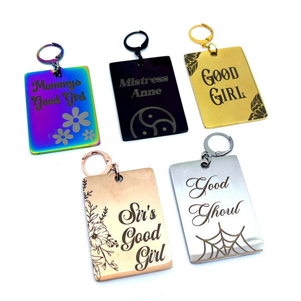 Design Your Own Steel Collar Tag - Rectangle Collar Tag Restrained Grace   