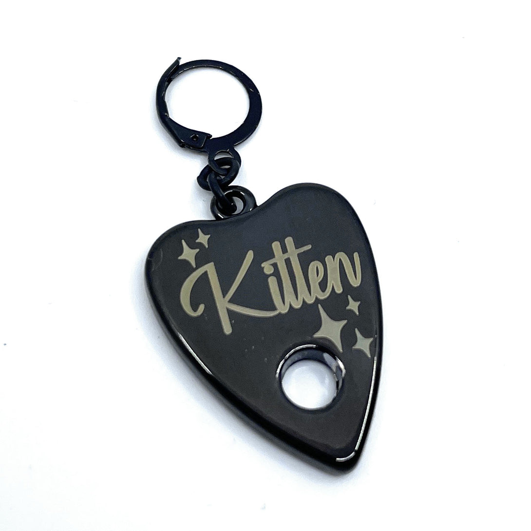 Engraved Steel BDSM Collar Tag - Ouija Planchette Collar Tag Restrained Grace   