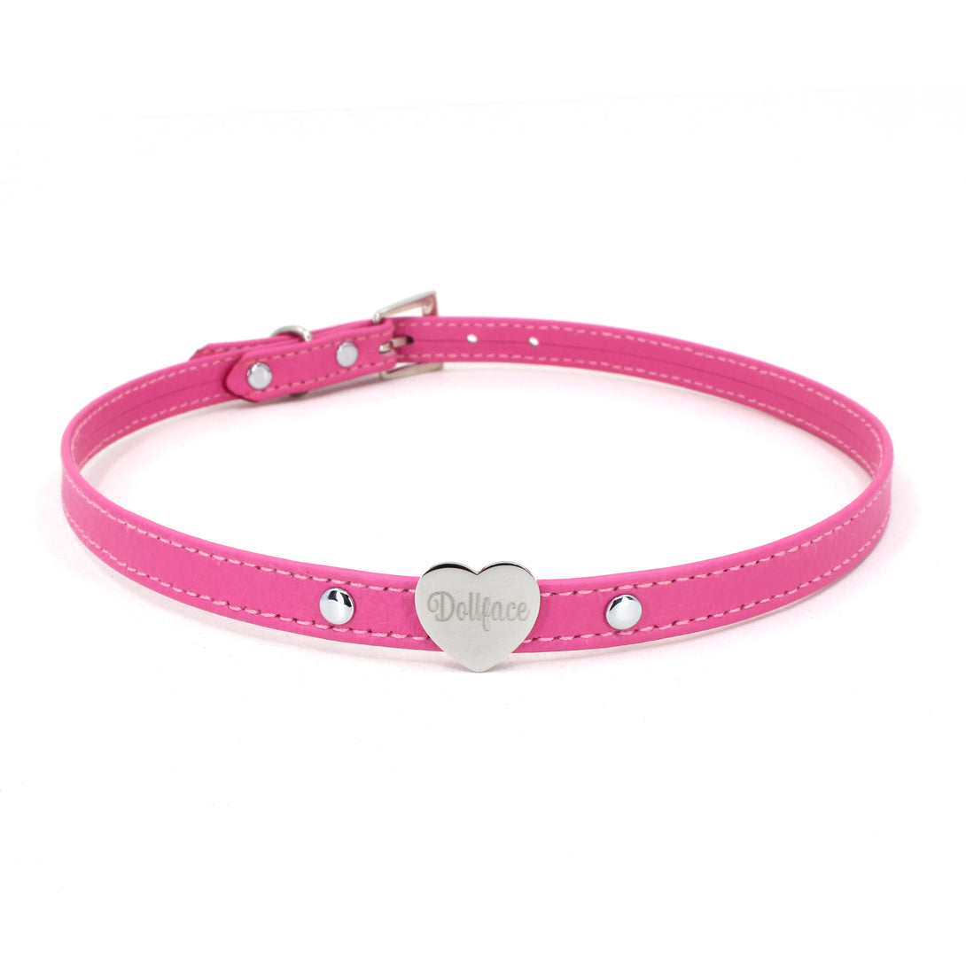 Custom Engraved Candy Heart Mini Collar - BDSM Day Collar Collar Restrained Grace   