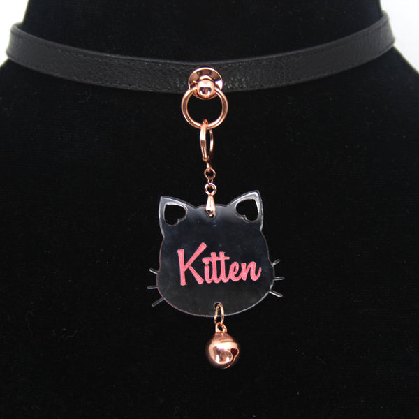 Modern Kitten Collar Tag with Bell Collar Tag Restrained Grace   