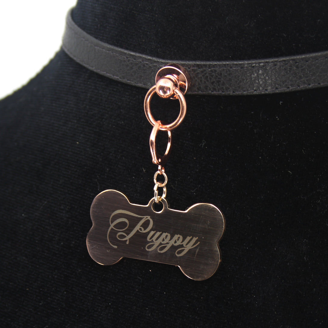 Design Your Own Steel Collar Tag - Bone Collar Tag Restrained Grace   
