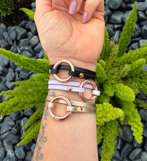 Discreet Convertible Collar and Wrap Bracelet In Rose Gold Hardware Collar Restrained Grace