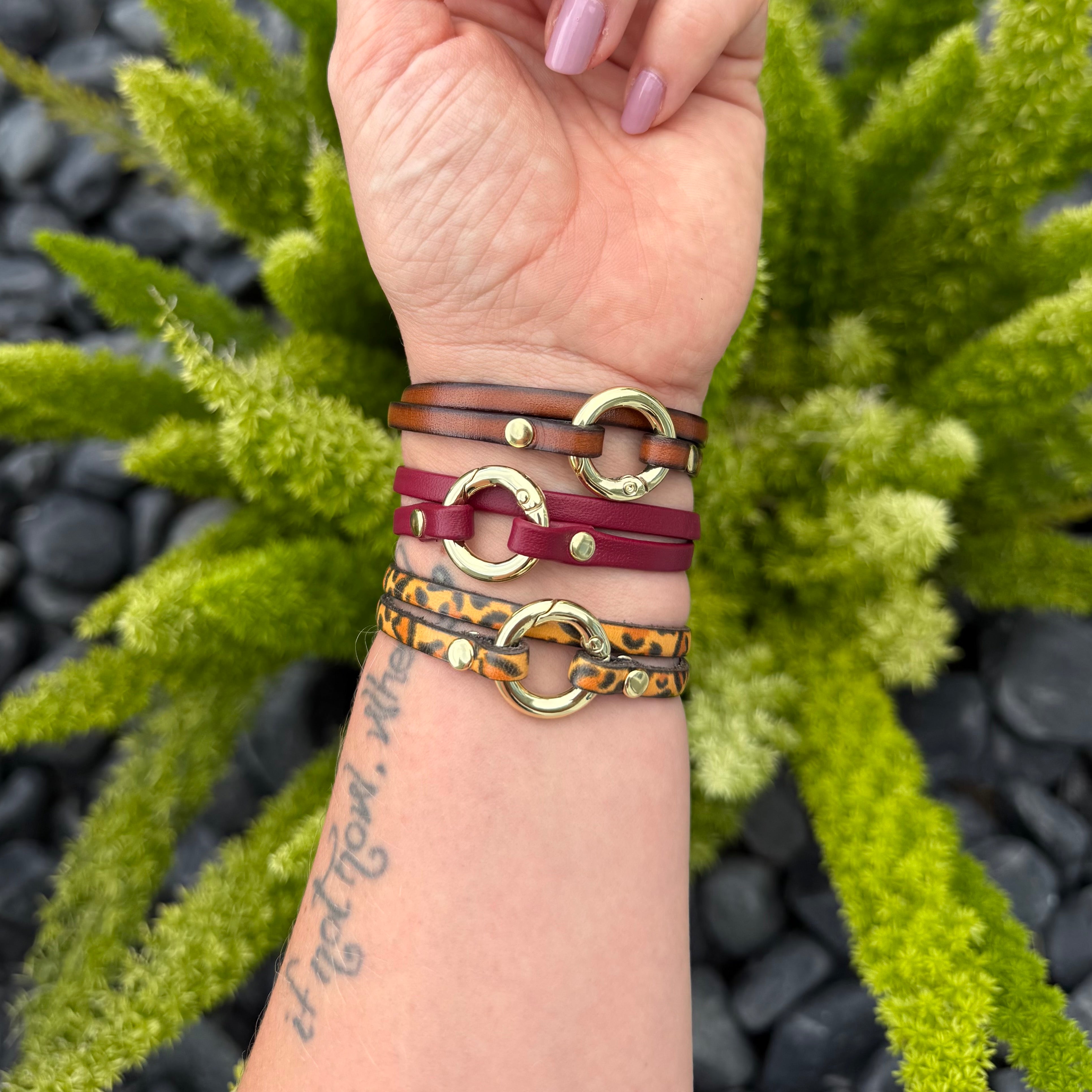 Discreet Convertible Collar and Wrap Bracelet In Gold Hardware Collar Restrained Grace