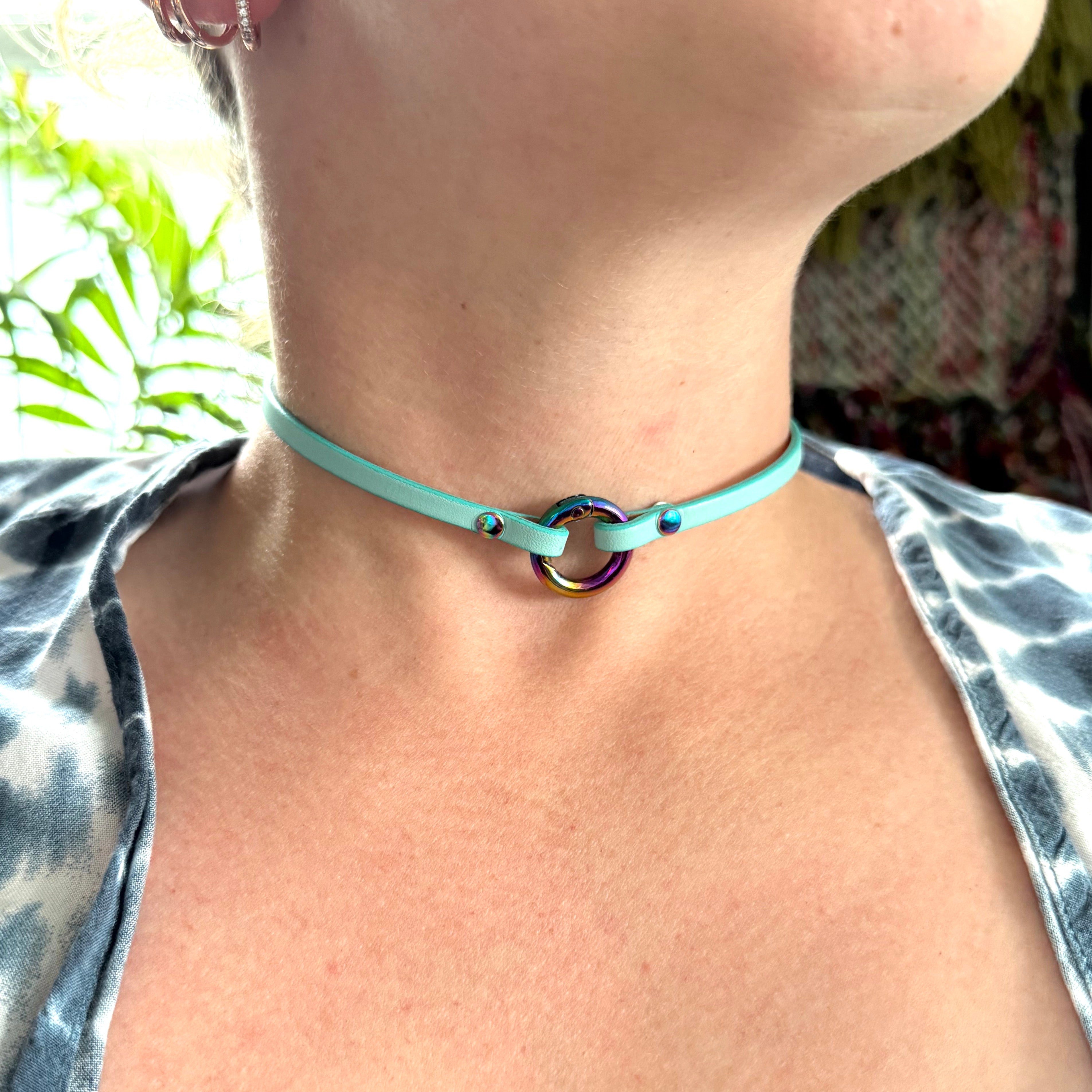 Discreet Convertible Collar and Wrap Bracelet In Rainbow Hardware Collar Restrained Grace