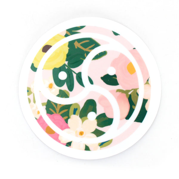 Lovely Jen Floral BDSM Emblem - Vinyl Sticker Sticker Restrained Grace   