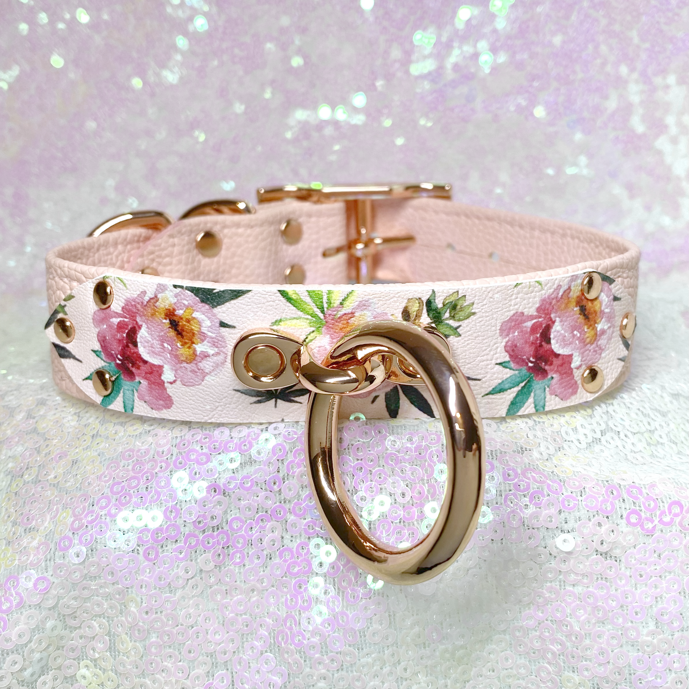 Custom Classic Leather Bondage Collar Collar Restrained Grace