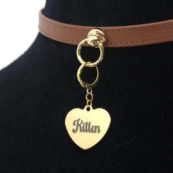 Design Your Own Steel Collar Tag - Small Heart Collar Tag Restrained Grace   