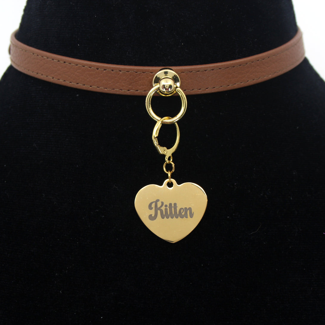 Design Your Own Steel Collar Tag - Small Heart Collar Tag Restrained Grace   