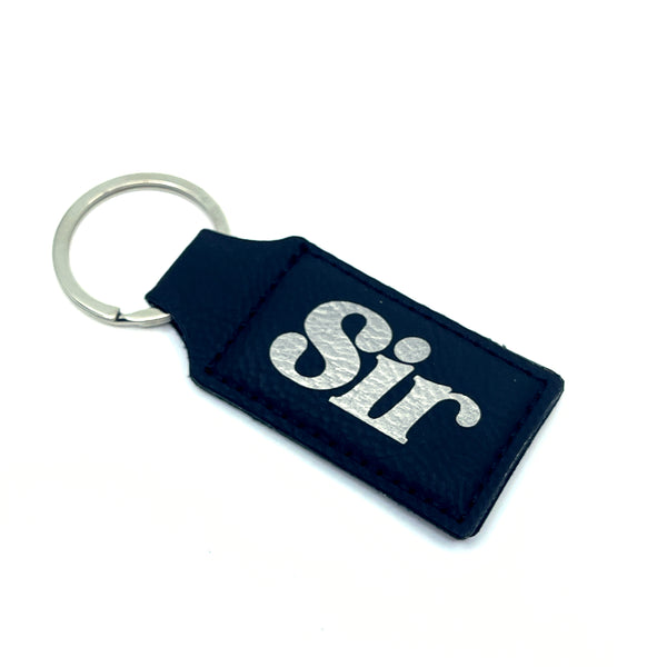 Personalized Black Faux Leather Keychain - Dominant Gift Keychain Restrained Grace   