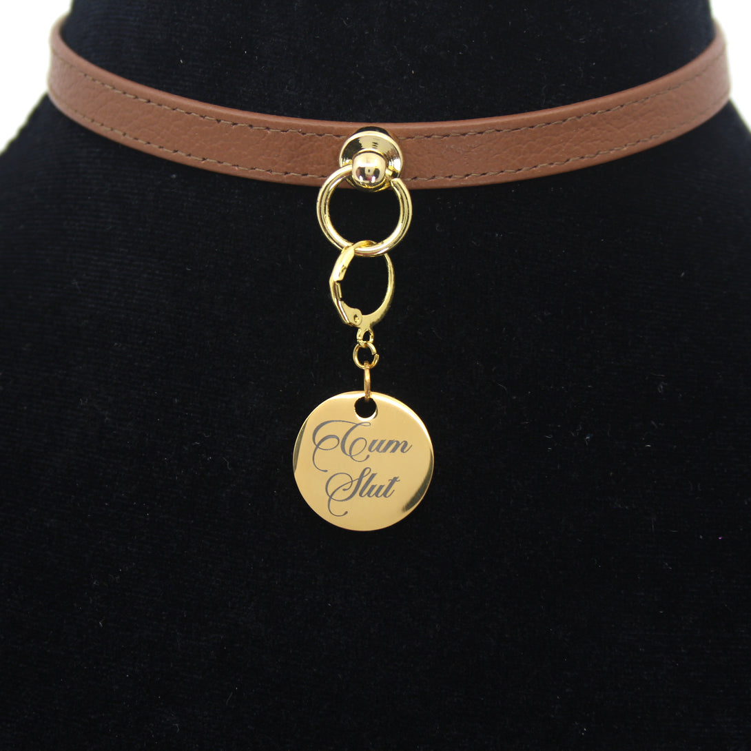 Design Your Own Steel Collar Tag - Small Round Collar Tag Restrained Grace   