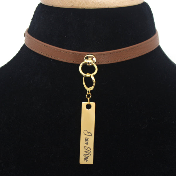 Design Your Own Steel Collar Tag - Bar Collar Tag Restrained Grace   