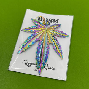 Puff Puff Pass XL Pot Leaf Collar Tag Collar Tag Restrained Grace   