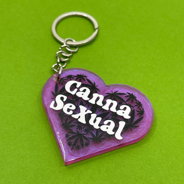Canna Sexual 420 Heart Keychain Keychain Restrained Grace   