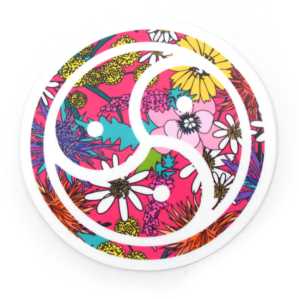 Shaggin' Wagon Floral BDSM Emblem - Vinyl Sticker Sticker Restrained Grace   