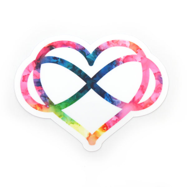Watercolor Rainbow Polyamory Symbol - Vinyl Sticker Sticker Restrained Grace   