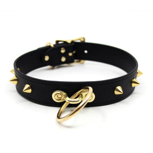 Custom Classic Leather Bondage Collar Collar Restrained Grace