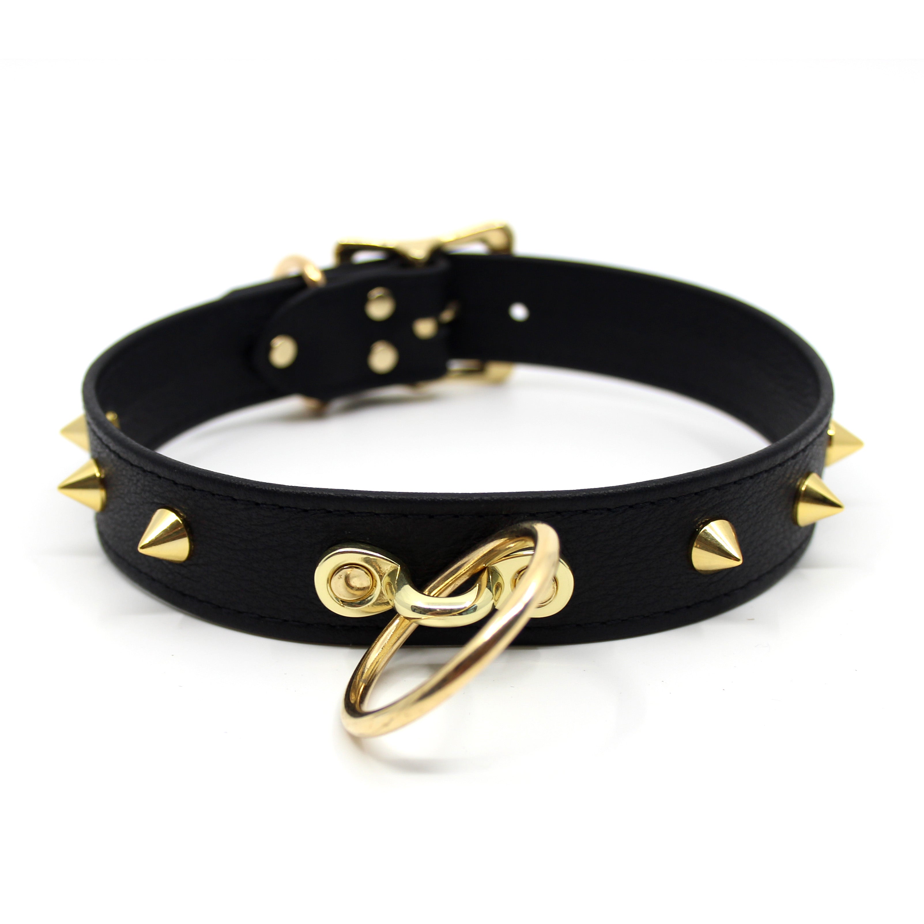 Custom Classic Leather Bondage Collar Collar Restrained Grace