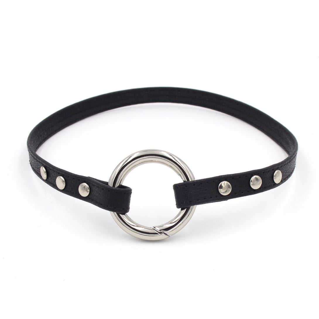 Custom Studded Leather Ring of O Mini Collar - BDSM Day Collar Collar Restrained Grace   