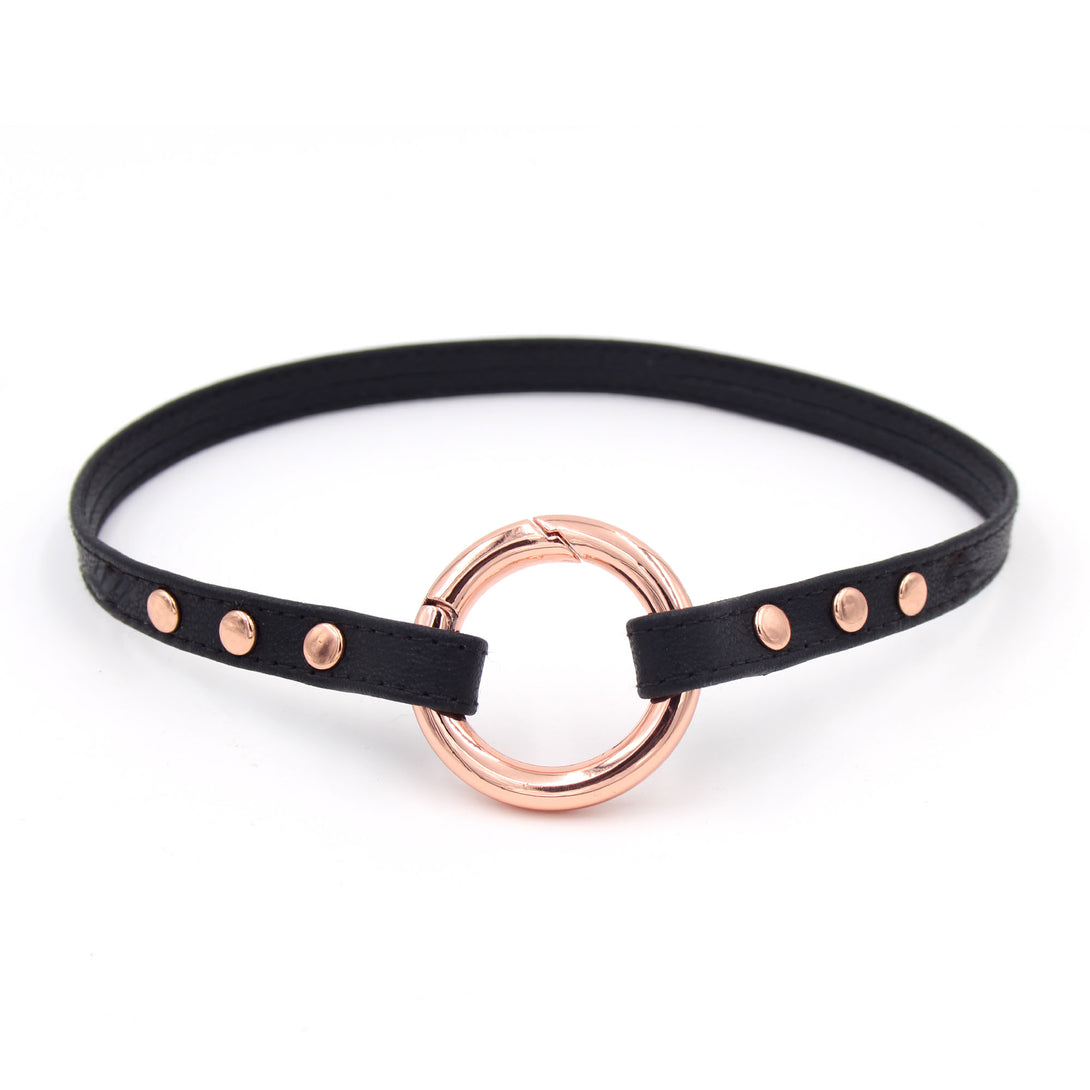 Custom Studded Leather Ring of O Mini Collar - BDSM Day Collar Collar Restrained Grace   