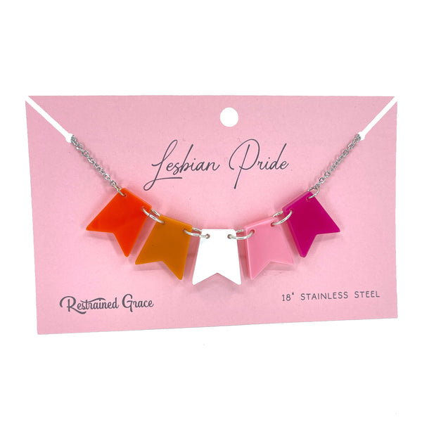 Lesbian Pride Bunting Banner Necklace Necklace Restrained Grace   