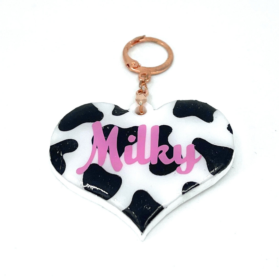 Milky Cow Collar Tag Collar Tag Restrained Grace   