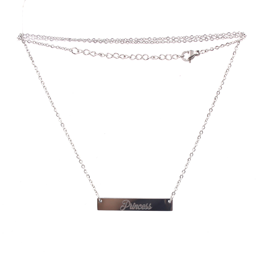 Personalized Bar Necklace - Discreet BDSM Day Collar Necklace Restrained Grace   